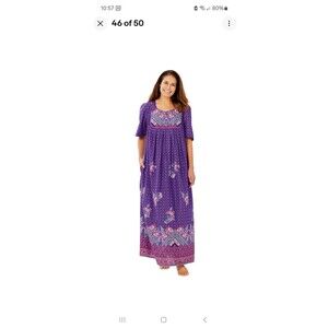 Only Necessities Patio Lounge House Dress Women's 5X (38/40) Caftan Floral Maxi